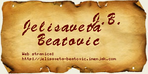 Jelisaveta Beatović vizit kartica